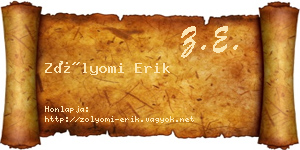 Zólyomi Erik névjegykártya
